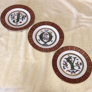 "JOY" Decorative 8” Porcelain Plates Set of 3 by Home Interiors w/hangers